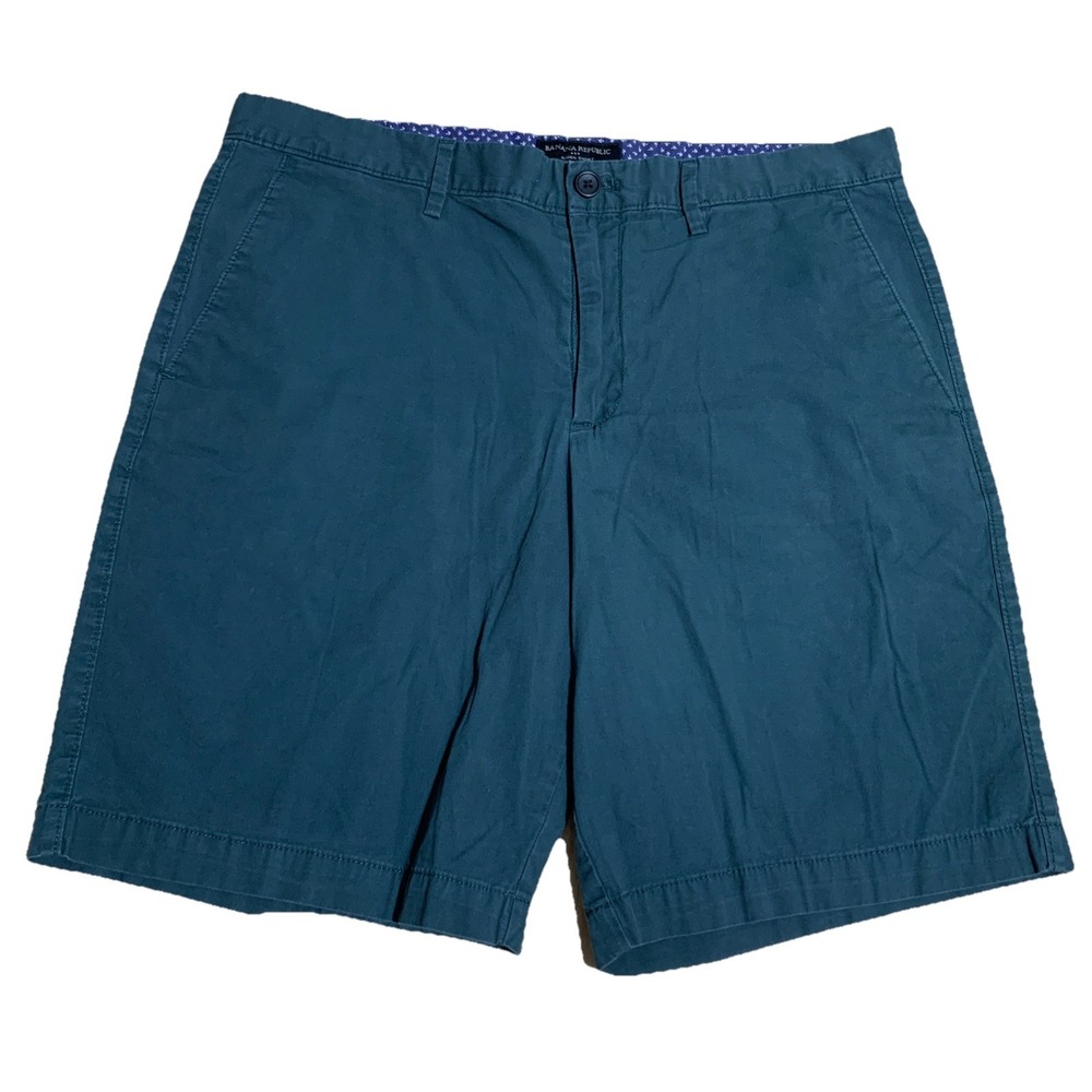 Banana Republic Chino Aiden Shorts‎ Men Size 34 Slim Fit Green